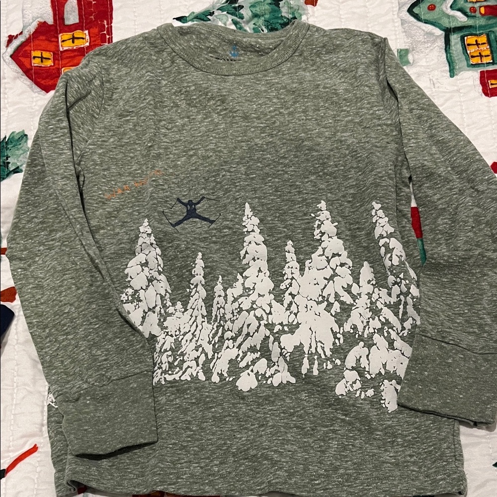 Crewcuts Heather Green Long Sleeve Shirt